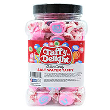 Taffy Delight Cotton Candy Salt Water Taffy 16oz Jar